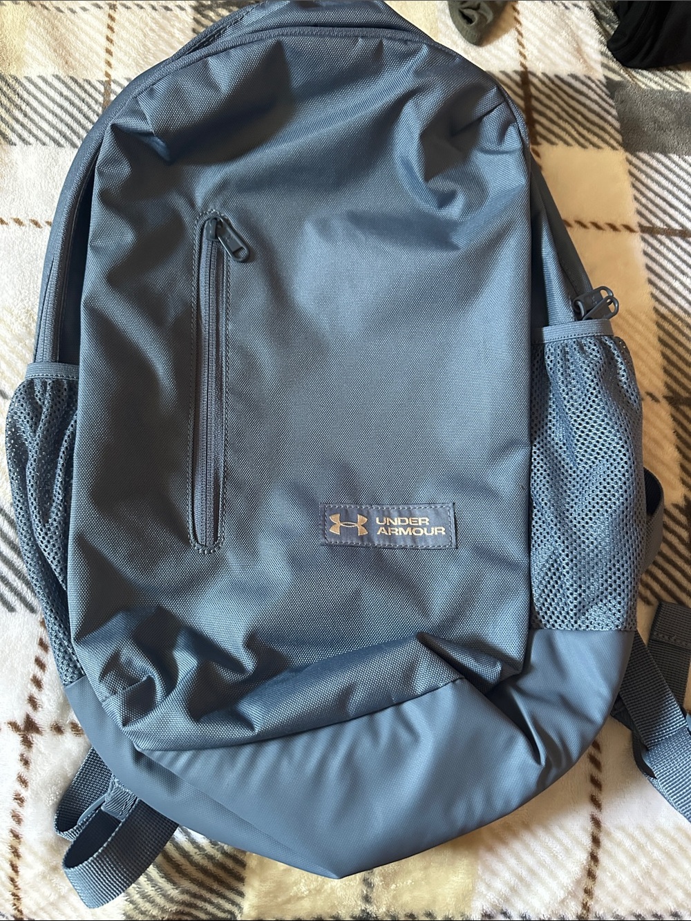 Under Armour Navy Blue Kids Backpack with Mesh Side Pockets
